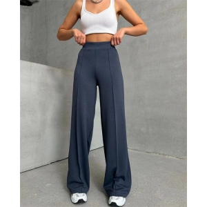 Önü Çımalı Pantolon Füme