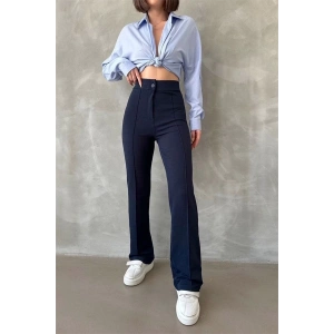 Önü cumalı ithal krep pantolon