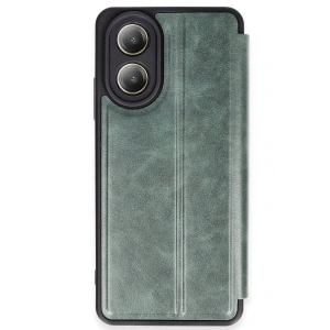 Oppo A38 Kılıf Flip Cover - Koyu Yeşil