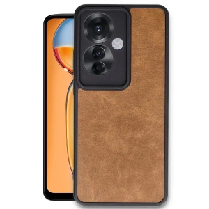 Oppo Reno 11F Kılıf Aras Deri Kapak - Taba