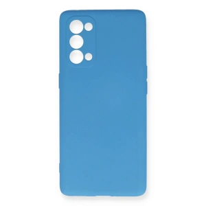 Oppo Reno 5 Pro Kılıf Nano içi Kadife Silikon - Mavi