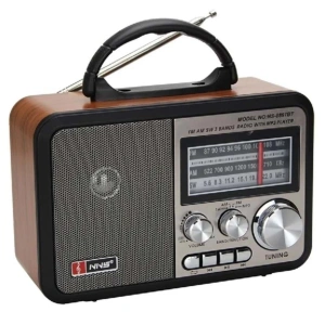 Orta Boy Retro, Nostaljik, Ahşap Tasarım Bluetooth Hoparlörlü, Şarjlı, Taşınabilir Fm/am Destekli Radyo Ns-8897
