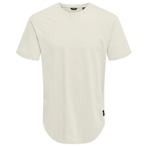 Oval Kesim Erkek T-shirt Bej