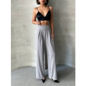 Pileli keten pantolon s255046