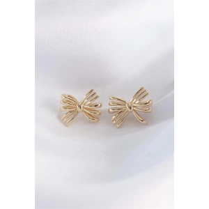 Pirinç Gold Renk Fiyonk Küpe