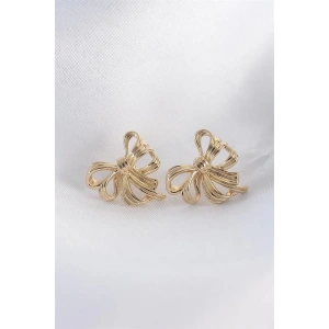 Pirinç Gold Renk Fiyonk Küpe