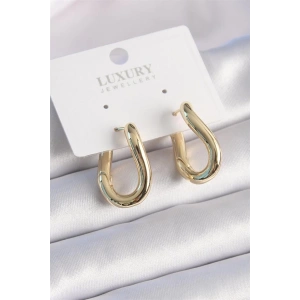 Pirinç Gold Renk Halka Model Kadın Küpe