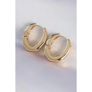 Pirinç Gold Renk Kalın Kemik Model Küpe