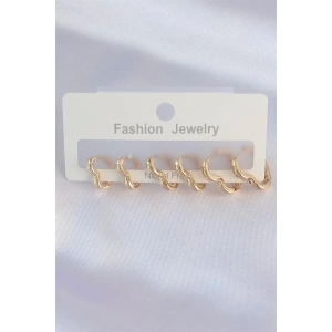 Pirinç Gold Renk Kalp Model Küpe Seti