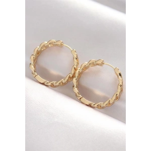 Pirinç Gold Renk Zincir Model Halka Küpe