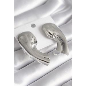 Pirinç Gümüş Renk İşlemeli Kadın Küpe