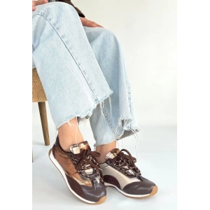 Ranu Kahverengi Cilt Paraşüt Detaylı Bağcıklı Spor Ayakkabı