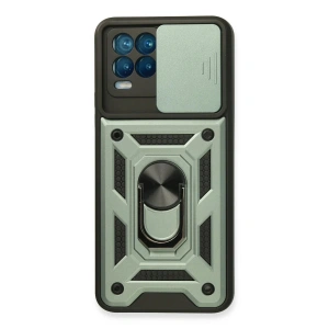 Realme 8 Kılıf Pars Lens Yüzüklü Silikon - Yeşil