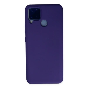 Realme C15 Kılıf Nano içi Kadife Silikon - Mor