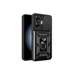 Realme C55 Kılıf Pars Lens Yüzüklü Silikon - Siyah