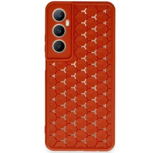 Realme C65 Kılıf Petek Silikon Kapak - Kırmızı