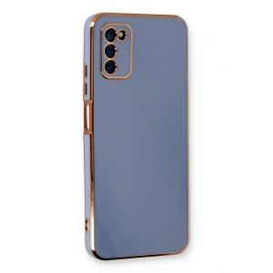 Samsung Galaxy A03S Kılıf Volet Silikon - Mavi