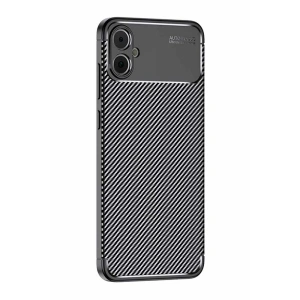 Samsung Galaxy A05 Kılıf Auto Focus Karbon Kapak - Siyah