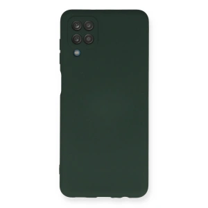 Samsung Galaxy A12 Kılıf Nano içi Kadife Silikon - Koyu Yeşil