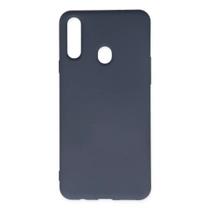 Samsung Galaxy A20S Kılıf Nano içi Kadife Silikon - Gri