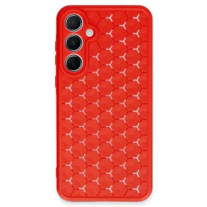 Samsung Galaxy A25 5G Kılıf Petek Silikon Kapak - Kırmızı