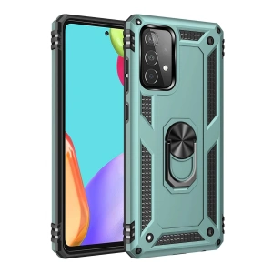 Samsung Galaxy A52 Kılıf Sofya Yüzüklü Silikon Kapak - Yeşil