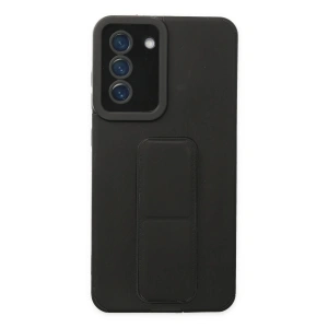 Samsung Galaxy S21 FE Kılıf Mega Standlı Silikon - Siyah