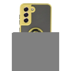 Samsung Galaxy S21 FE Kılıf Montreal Yüzüklü Silikon Kapak - Sarı