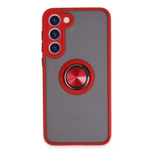 Samsung Galaxy S23 Plus Kılıf Montreal Yüzüklü Silikon Kapak - Kırmızı