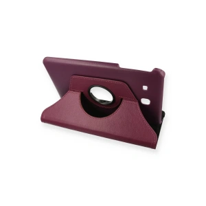 Samsung Galaxy T560 Tab E 9.7 Kılıf 360 Tablet Deri Kılıf - Mürdüm