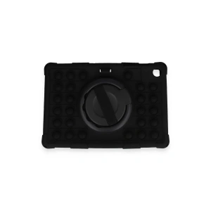 Samsung Galaxy Tab A9 Kılıf Patpat El Tutma Aparatlı Standlı Tablet Silikon - Siyah