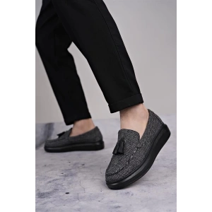 SLW154 Blaze Bağcıksız Püsküllü Keten Erkek Günlük Spor Klasik Ayakkabı KST - Gri