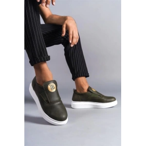 SLW161 Hippo Bağcıksız Cilt Erkek Günlük Sneaker Ayakkabı CBT - Haki