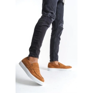 SLW180 Estilo X Bağcıksız Süet Erkek Günlük Spor Klasik Ayakkabı SBT - Taba