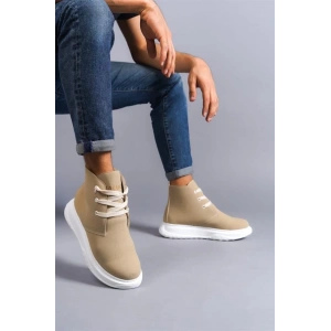 SLW204 Franca Bağcıklı Süet Erkek Spor Bot BT - Bej