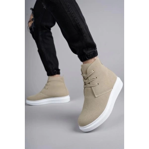 SLW207 Oslo Bağcıklı Süet Erkek Günlük Spor Bot BT - Krem