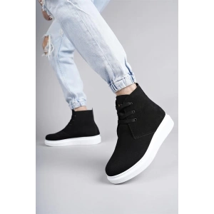 SLW207 Oslo Bağcıklı Süet Erkek Günlük Spor Bot BT - Siyah