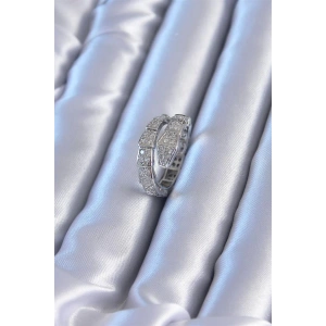 VIP Seri Gümüş Renk Yılan Model Kadın Yüzük