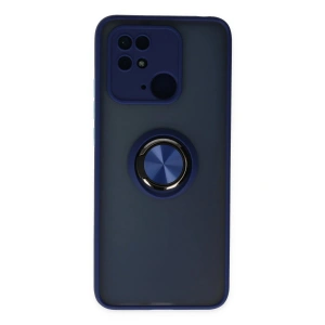 Xiaomi Redmi 10C Kılıf Montreal Yüzüklü Silikon Kapak - Lacivert