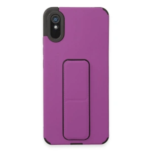 Xiaomi Redmi 9A Kılıf Mega Standlı Silikon - Mor