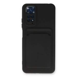 Xiaomi Redmi Note 11 Kılıf Kelvin Kartvizitli Silikon - Siyah