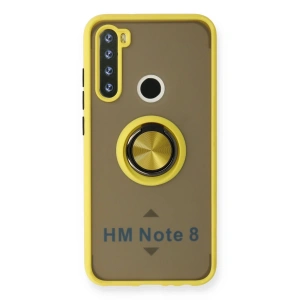 Xiaomi Redmi Note 8 Kılıf Montreal Yüzüklü Silikon Kapak - Sarı