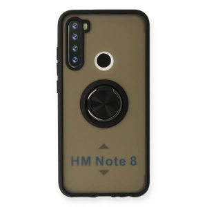 Xiaomi Redmi Note 8 Kılıf Montreal Yüzüklü Silikon Kapak - Siyah