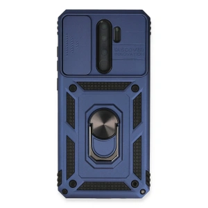 Xiaomi Redmi Note 8 Pro Kılıf Pars Lens Yüzüklü Silikon - Lacivert