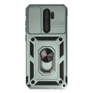 Xiaomi Redmi Note 8 Pro Kılıf Pars Lens Yüzüklü Silikon - Yeşil