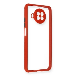 Xiaomi Redmi Note 9 Pro 5G Kılıf Miami Şeffaf Silikon - Kırmızı