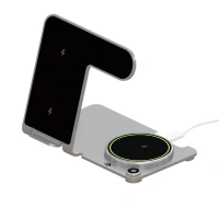 3 İn 1 Y91 Magsafe Kablosuz Stand Gümüş