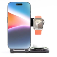 3 İn 1 Y91 Magsafe Kablosuz Stand Gümüş