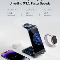 3 İn 1 Y93 Magsafe Kablosuz Stand Gümüş