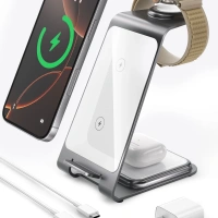 3 İn 1 Y93 Magsafe Kablosuz Stand Gümüş